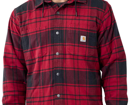 FLANNEL FLEECE LINED HOODED SHIRT JAC