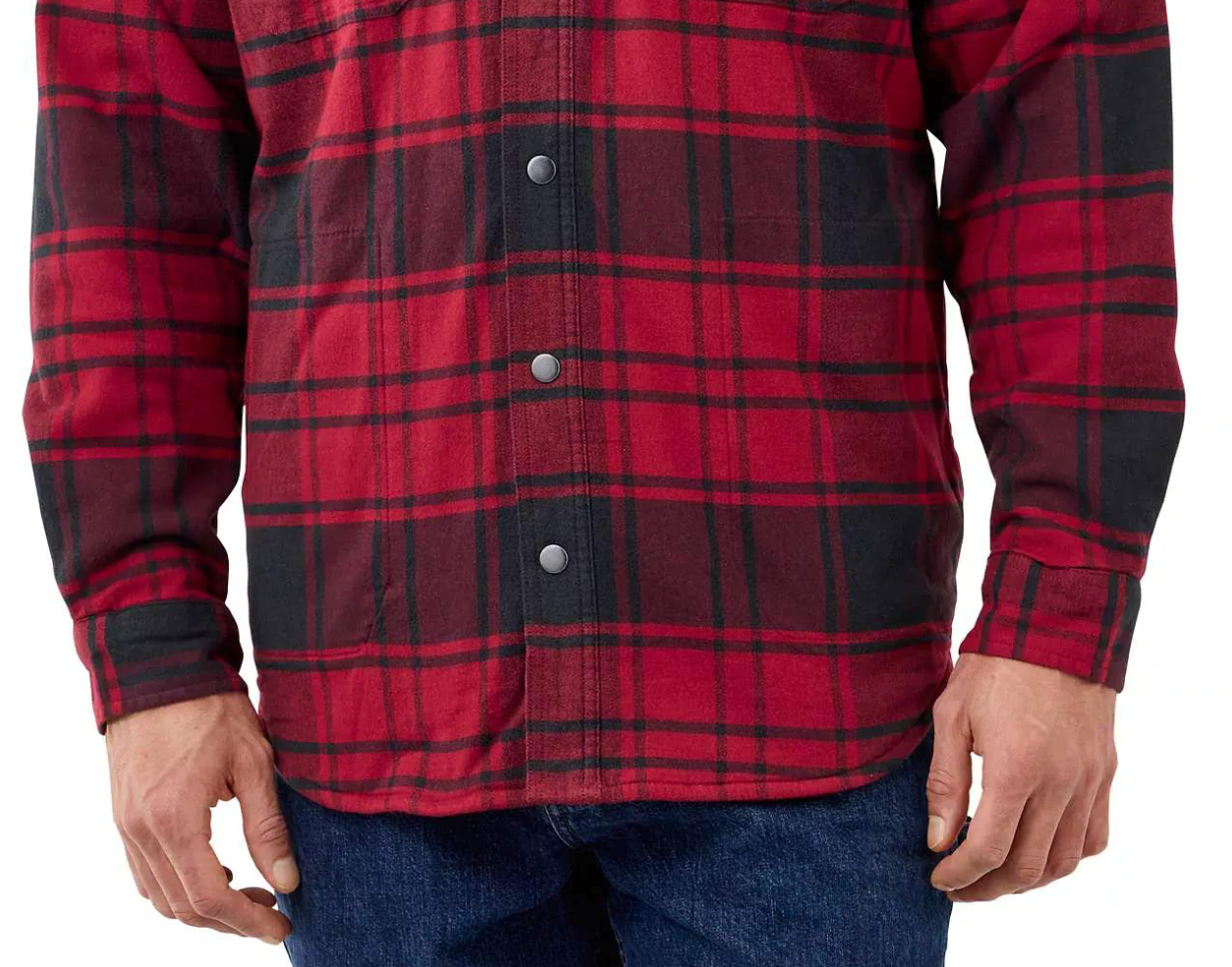 FLANNEL FLEECE LINED HOODED SHIRT JAC