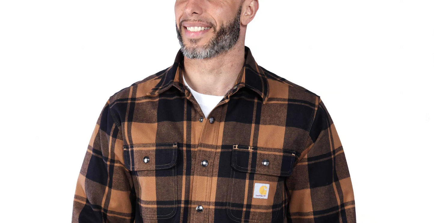 FLANNEL SHERPA-LINED SHIRT JACKET SEM CARAPUÇO